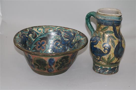 John Pearson. A lustre pottery bowl & a stein